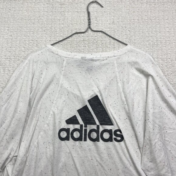 Adidas Shirt Future Icon Winners 3.0 Confetti Tee White / Gray Women Sz S - Picture 2 of 10